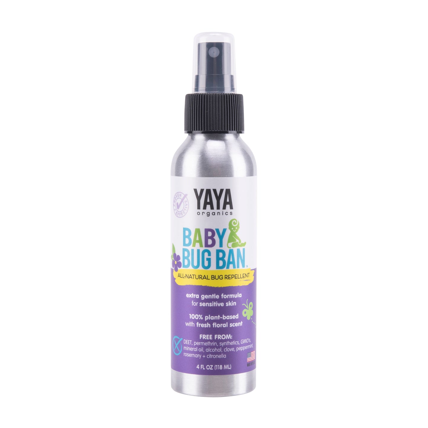 BABY BUG BAN Natural Bug Repellent for Babies, Toddlers, Kids, Sensitive Skin 4 oz