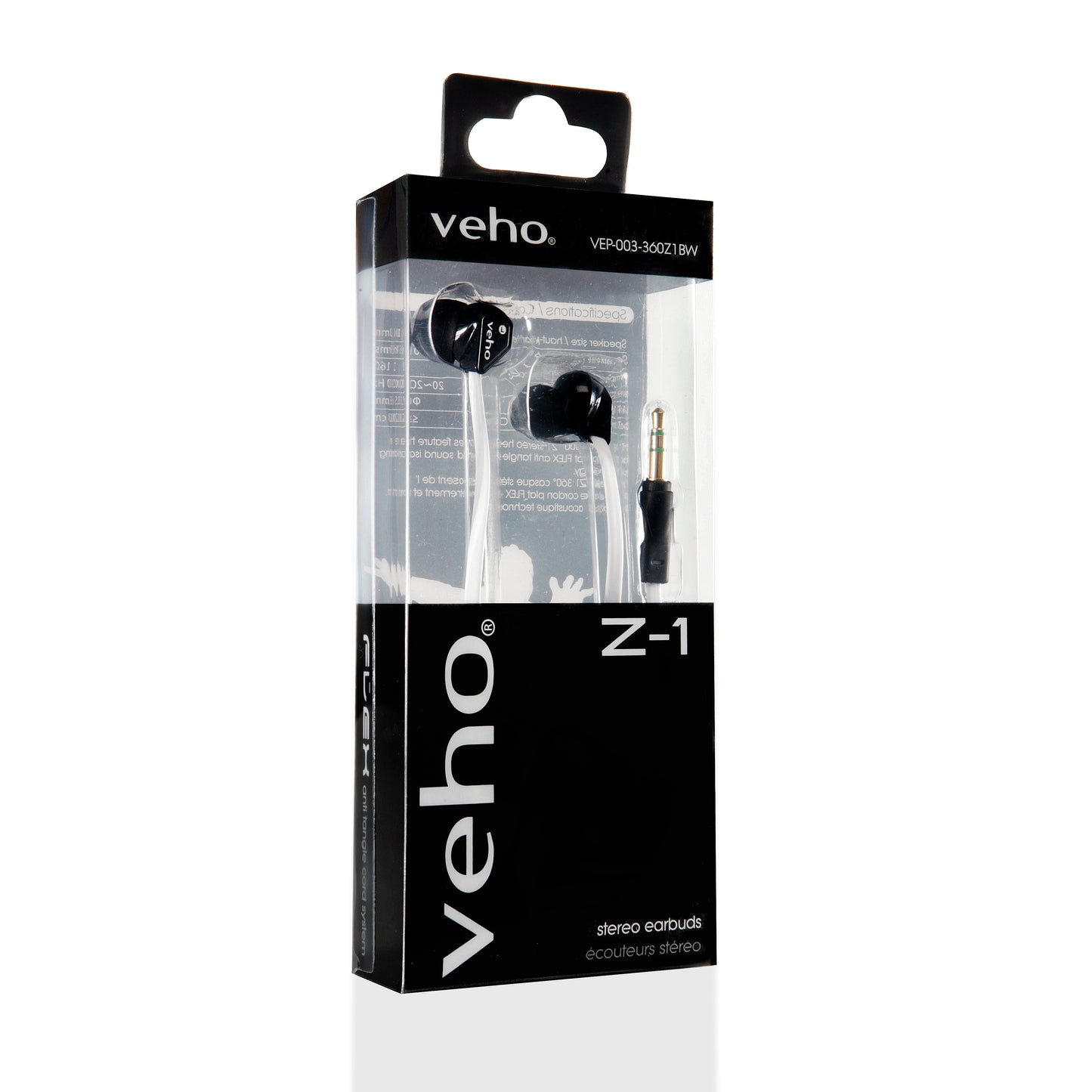 Veho Z-1 Stereo Anti-Tangle In-Ear Headphones earphones earbuds (White)