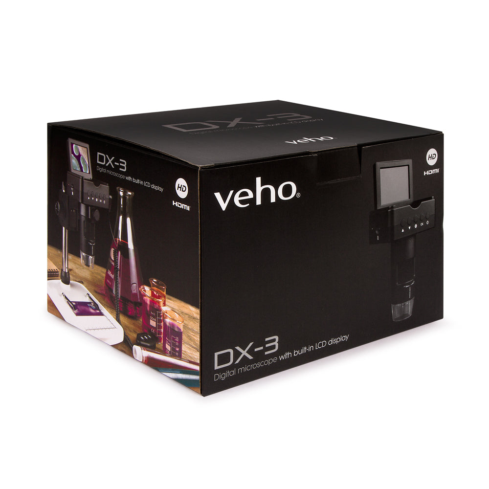 Veho DX-3 Discovery portable Digital microscope with LCD screen. 1080p HD. Up to 2000x digital zoom