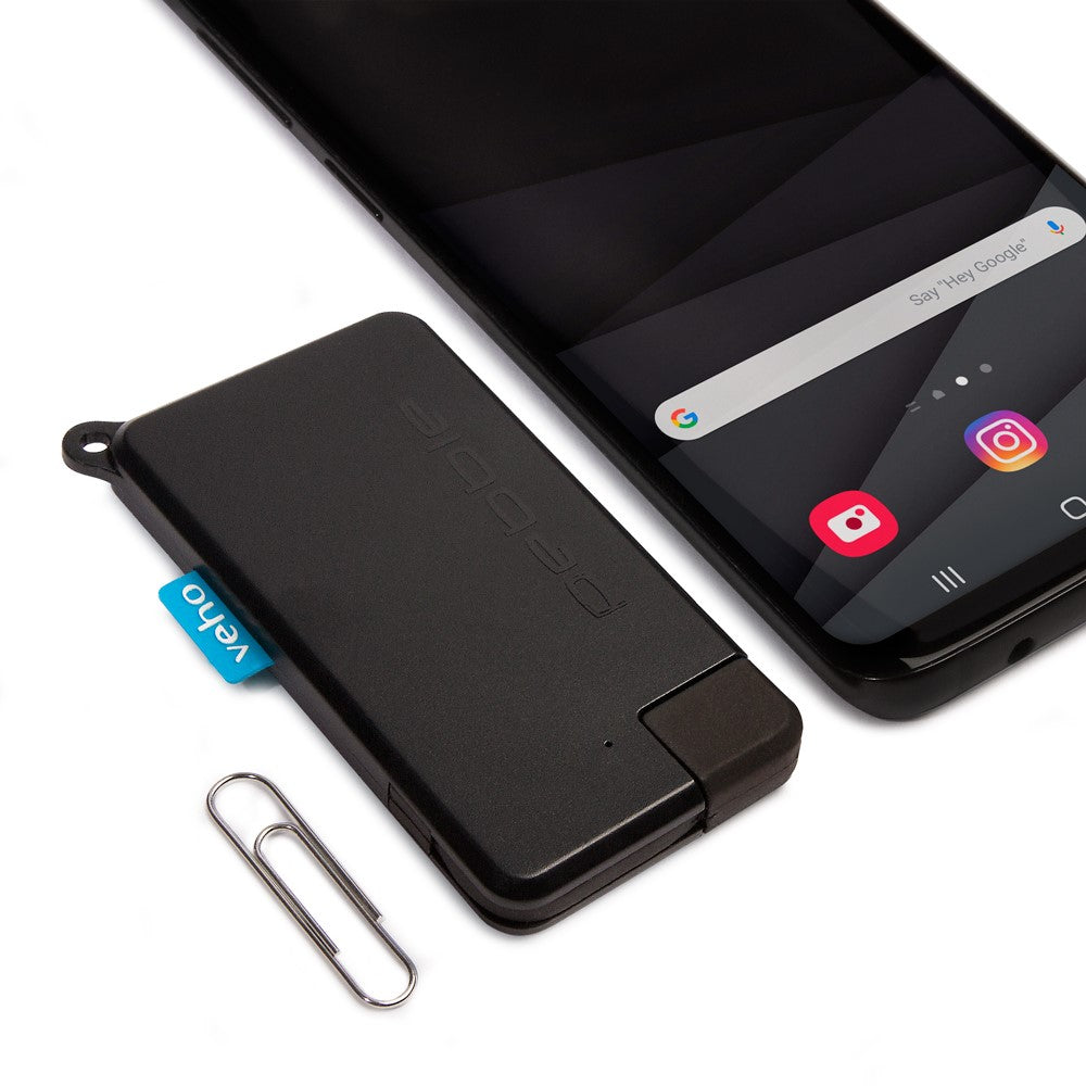Veho Pebble POKKET 1000mah micro sized keyfob power bank - Black
