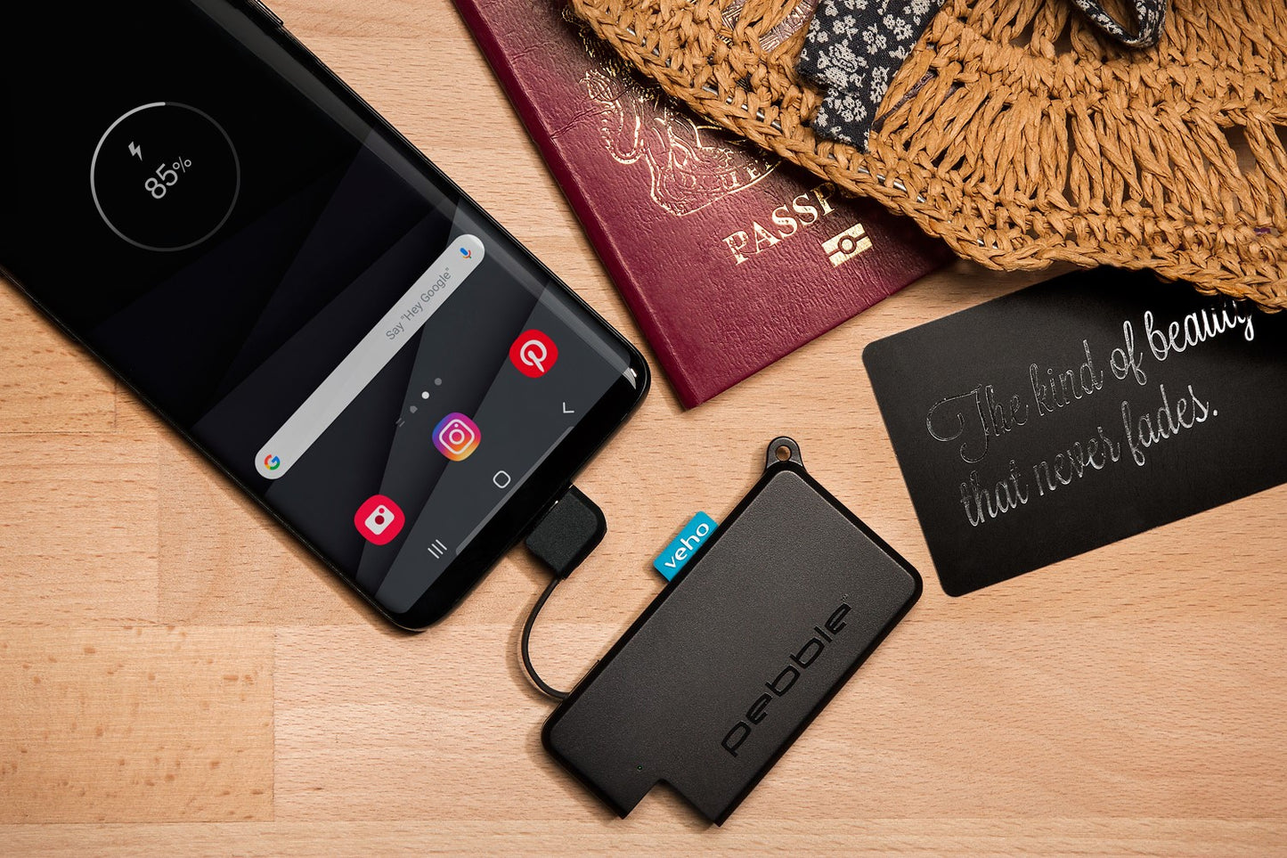 Veho Pebble POKKET 1000mah micro sized keyfob power bank - Black