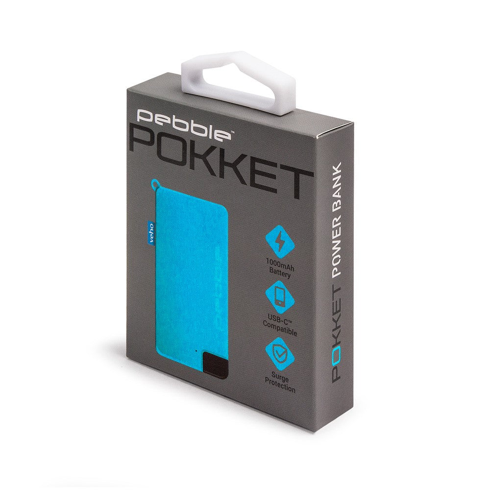 Veho Pebble POKKET 1000mah micro sized keyfob power bank - Blue