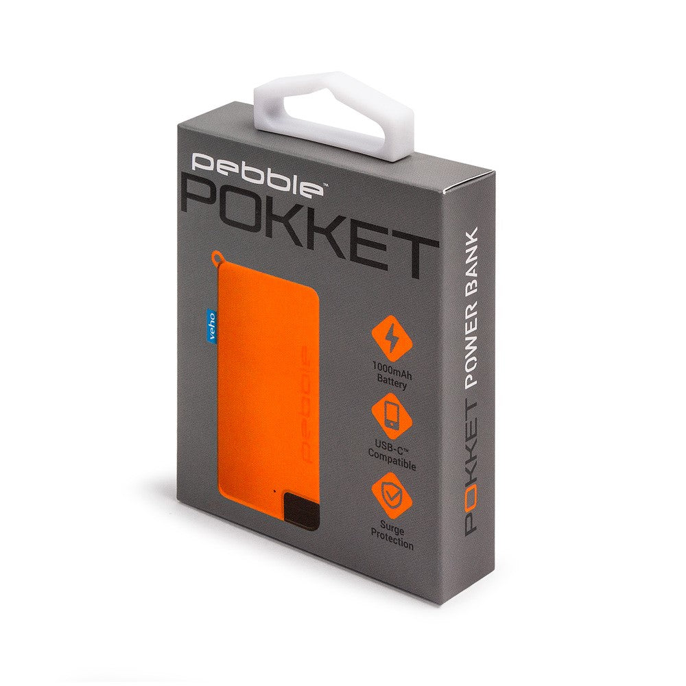 Veho Pebble POKKET 1000mah micro sized keyfob power bank - Orange