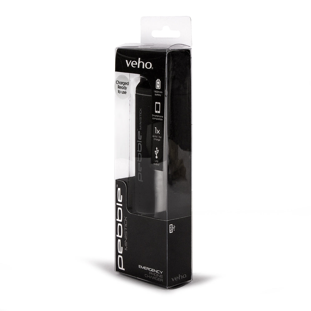 Veho Pebble Ministick 2200mah power bank - Black